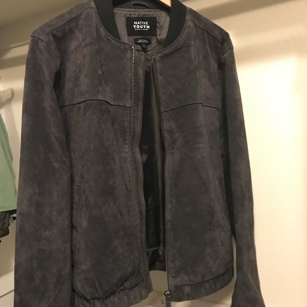 Native Youth Grey Suede Jacket size L